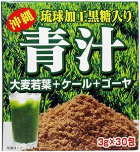 琉球ヘルシーフーズ 沖縄琉球加工黒糖入り青汁 3g×30包×3箱入