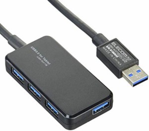 【送料無料】エレコム USB3.0 ハブ 4ポート バスパワー タブレット向け ブラック U3H-A411BBK
