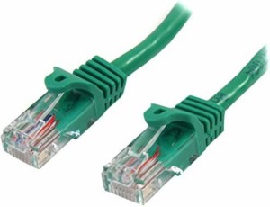 StarTech.com カテゴリー5e LANケーブル 1m グリーン RJ45コネクタ(ツメ折れ防止カバー付き) イーサネット対応Cat5e UTPケーブル 45PAT1M