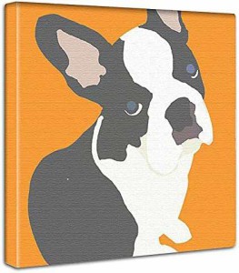 犬 動物 アートパネル 57cm × 57cm Lサイズ 日本製 ポスター おしゃれ インテリア 模様替え リビング 内装 ブルドッグ オレンジ ポップ
