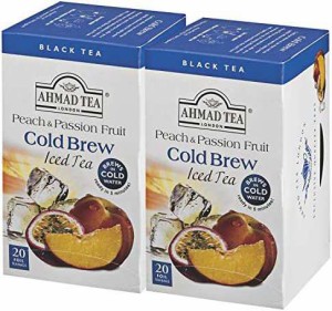 AHMAD TEA ( アーマッドティー ) コールドブリュー ピーチ&パッションフルーツ ティーバッグ 20袋 ×2個 [ 英国ブランド 水出し紅茶 個包