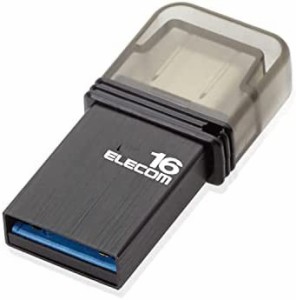 【送料無料】エレコム USBメモリ 16GB USB3.0 タイプC キャップ付 ブラック MF-CAU3116GBK