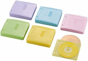 エレコム DVD CDケース 不織布 両面収納 2穴付 120枚入 240枚収納可 5色アソート CCD-NBWB240ASO