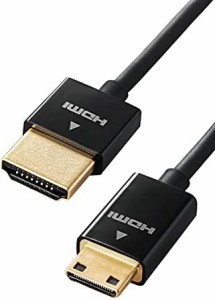 エレコム mini HDMI ケーブル 2m 4K × 2K対応 スーパースリム ブラック DGW-HD14SSM20BK