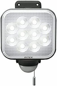 ムサシ RITEX フリーアーム式LEDセンサーライト(12W×1灯) 「コンセント式」 防雨型 LED-AC1012