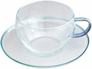 耐熱ガラス サンクルール カップ&ソーサー ブルー 14-732-4BL
