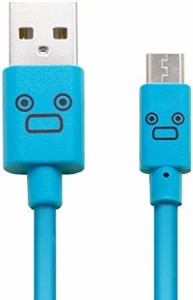 エレコム マイクロUSBケーブル microUSB 急速充電対応 [いろんな表情の顔がかわいい] 転送・充電 2A出力 1.2m ブルー MPA-FAMB2U12CBU