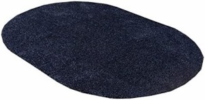 イケヒコ ラグ カーペット 1畳 洗える タフト風 ノベル ブルー 約100×150cm 楕円 裏:すべりにくい加工 ホットカーペット対応 #3964289