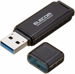 【送料無料】エレコム USBメモリ 64GB USB3.0 Windows/Mac対応 キャップ紛失防止 ブラック MF-HSU3A64GBK