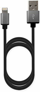 【送料無料】カシムラ USB充電&同期Lightningケーブル1.2m ブラック アルミ Apple MFI認証 iPhone/iPad各種対応 NKL-39