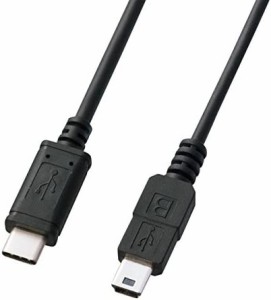 サンワサプライ USB2.0 TypeC - miniB ケーブル 1m KU-CMB10