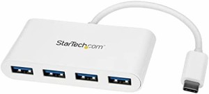 StarTech.com USB-C接続4ポートUSB 3.0ハブ USB Type-C - 4x USB-A USBバスパワー対応 ホワイト HB30C4ABW