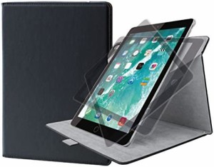 エレコム iPad 9.7 第6/5世代 (2018/2017年) ケース フラップカバー ソフトレザー 360度回転 ブラック TB-A179360BK