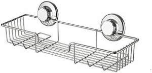 SANNO シャンプーラック シャワーラック 浴室ラック シャンプー置き 壁掛け収納ラック ワイヤーかご お風呂 真空吸着 強力吸盤 ステンレ