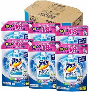 【ケース販売】アタック 抗菌EX スーパークリアジェル 洗濯洗剤 液体 詰替用 大容量 1.35kg×6個