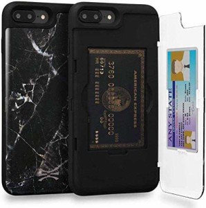 TORU CX PRO iPhone8 Plus ケース パターン カード 収納背面 3枚 IC Suica カード入れ カバ― ミラー付き (アイフォン8Plus / アイフォン