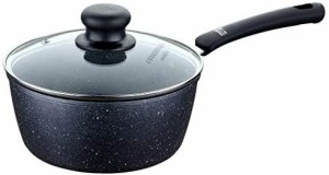 ＣＯＯＫＳＭＡＲＫ 片手鍋 18cm IH対応オール熱源対応 ガラス鍋蓋付 フッ素加工 ブラック