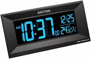 リズム時計 電波 目覚まし 時計 デジタル Iroria M イロリアM グラデーション LED 365色 表示 黒 RHYTHM 8RZ196SR02