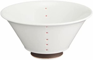 ラーメン どんぶり :波佐見焼 彫り点彩(赤) 丼 500cc Japanese Bowl Porcelain/Size(cm) Φ17.5x9/No:666486