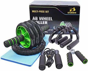 DOBEN 腹筋ローラーセット 6IN1 アブローラー セット ダイエット器具 マット付き フィットネスセット 筋トレセット トレーニング用 室内