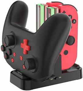 ジョイコン Joy-Con Pro コントローラー 充電 スタンド Nintendo Switch用 3WAY充電可能 KINGTOP ニンテンドー スイッチ プローコントロ