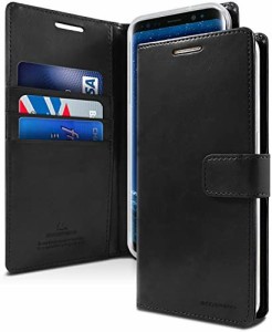 Goospery Galaxy S9 Plus Case (2018) 手帳型ケース カード収納 PU レザー カバー QI対応 ブルームーンケース (ブラック) S9P-BLM-BLK