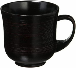 ナガオ 手付き漆カップ 刷毛目マグカップ 黒 木製 WK-X5