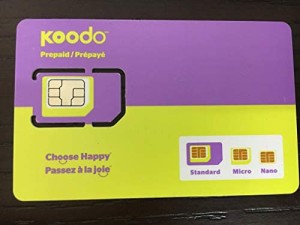 Koodo prepaidSIMカード