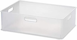 サンカ インボックス 収納ボックス Mサイズ クリア (幅38.9×奥行26.6×高さ12cm) カラーボックスにぴったりフィット 3方向取っ手付き 積