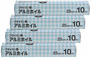 [ブランド] kuras フライパン用アルミホイル 25cm×10m 4本セット