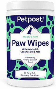 【送料無料】Petpost | 犬用足拭きシート - 犬の足に栄養を与え活性させる足拭きシート。ココナッツオイル、ホホバオイル、アロエ配合。