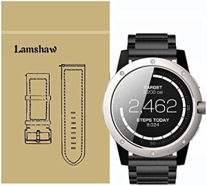 Lamshaw POWER WATCH バンド, ステンレス メタル ベルト 交換バンド 対応 MATRIX POWER WATCH スマートウォッチ (メタル-ブラック)