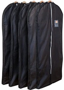 アストロ 衣類カバー ブラック マチ付き ロングサイズ 5枚組 不織布 洋服カバー ドレスカバー 透明窓 防虫剤ポケット付き 底までカバー 1