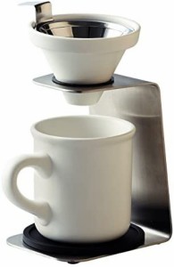 前畑 Brew Coffee(ブリューコーヒー) 一人用ドリッパー(ホワイト) 51641 マグカップ:φ8×h9cm、ドリッパー:w11×d9.5×h19cm(hは台含む)