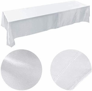 長方形テーブルカバー、白無地、耐熱、食卓カバー、テーブルをきれいになり、再利用可能、テーブルクロス、全5色選びる(白い)