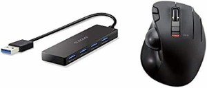 エレコム 4ポートUSB3.0ハブ U3H-FC02BBK & エレコム ワイヤレストラックボール(親指操作タイプ) M-XT3DRBK セット