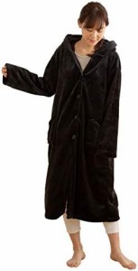 【送料無料】ナイスデイ mofua (モフア) 着る毛布 ブラック Mサイズ (着丈105-110cm) ルームウェア 男女兼用 耳まであったか フード付き 