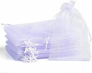 【送料無料】NALER ラッピング 袋 オーガンジー巾着袋 120枚 ジュエリー 収納 小分け袋 ギフト包装 無地 透明 10 * 15cm