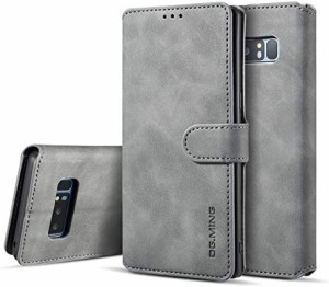Galaxy Note8ケース,手帳型 おしゃれ 本革 レザー 携帯ケース、 衝撃吸収 キラキラ 人気 全面保護 qi 充電 経典型ワイヤレス充電 二層構