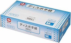 [白十字] ディスポ手袋 M 100枚入 左右共用 パウダーフリー 44054