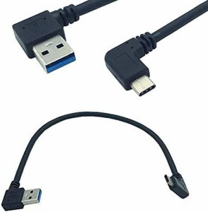 Rosebe TypeC USB 3.1-USB3.0ケーブル（L字型左向きオスにオス）、変換アダプタ OTG ケーブル 超高速データ転送、USB Type-C機器対応 延