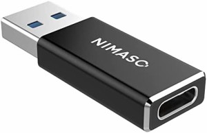 NIMASO USB Type C（メス）to USB 3.0（オス）変換アダプタ 両面USB 3.0 高速データ伝送 QC3.0 高速充電 スマホ パソコンなどに対応 usb