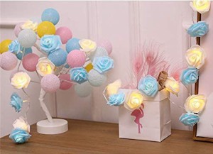 [Yuuming] バラ ライト イルミネーションLEDライト 電池式 10電球/20電球/50電球 LEDフラワーストリングライト 結婚式 ホーム パーティー