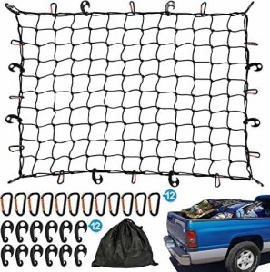 Kohree カーゴネット 180×120cm 車用 ラゲッジネット ルーフキャリア ツーリングネット 天井 荷物落下防止 ゴム 伸縮性 トランク 荷台用