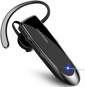 Link Dream Bluetooth ヘッドセット ワイヤレス 片耳 耳掛け型 マイク内蔵 ハンズフリー通話 260mAh大容量バッテリー 24時間連続使用 144