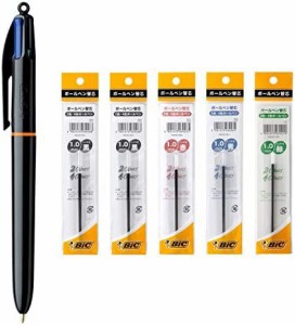 ビック(Bic) ボールペン 4色ボールペン 多色 PRO 1.0mm ブラック 替え芯 セット 4CPRO-RF5