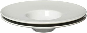 カネスズ セラミックス パスタ皿 白 ワイドリム 26cm平型スープ皿 日本製 50100816 2枚入