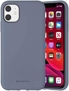 Goospery iPhone 11 シリコンケース 薄型 軽量 バンパー カバー (ラベンダーグレイ) IP11-SLC-LGRY