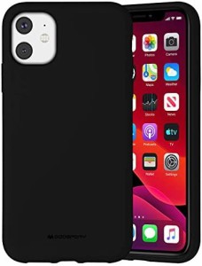 【送料無料】Goospery iPhone 11 シリコンケース 薄型 軽量 バンパー カバー (ブラック) IP11-SLC-BLK