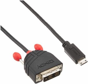 LINDY Mini HDMI - DVI変換ケーブル、ブラックライン、1m(型番:36281)